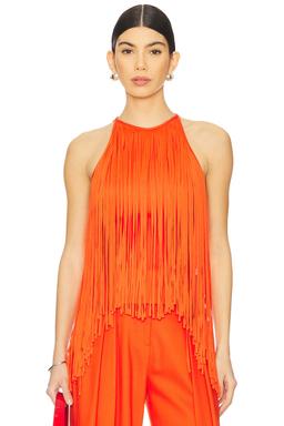 Fringe Neckline Halter Top