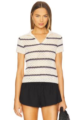 Macrame Stripe Henley Top