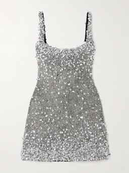 Midas embellished stretch-tulle mini dress