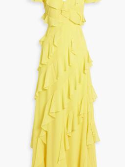Ruffled crepe maxi dress