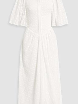 Turin crochet-trimmed broderie anglaise cotton midi dress
