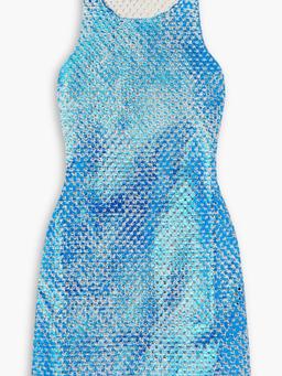 Foiled Wisdom metallic crocheted cotton mini dress