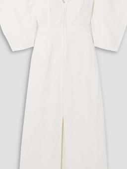 Leonara off-the-shoulder TENCEL™ Lyocell and linen-blend midi dress