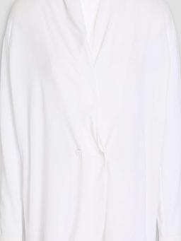 Draped stretch-crepe blouse
