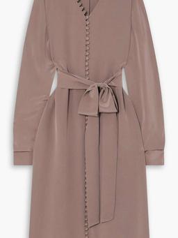 Cannes belted silk-satin midi dress