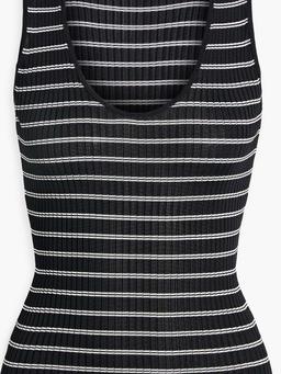 Striped ribbed-knit tank