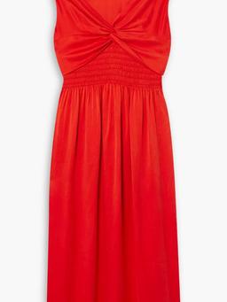 Mahaney twist-front silk midi dress