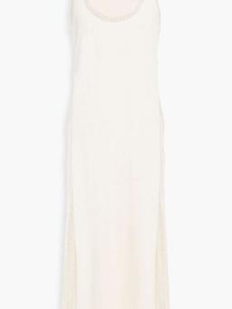 Linen-blend jersey midi dress